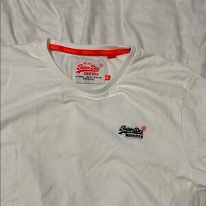 Superdry White Tee with Black Logo